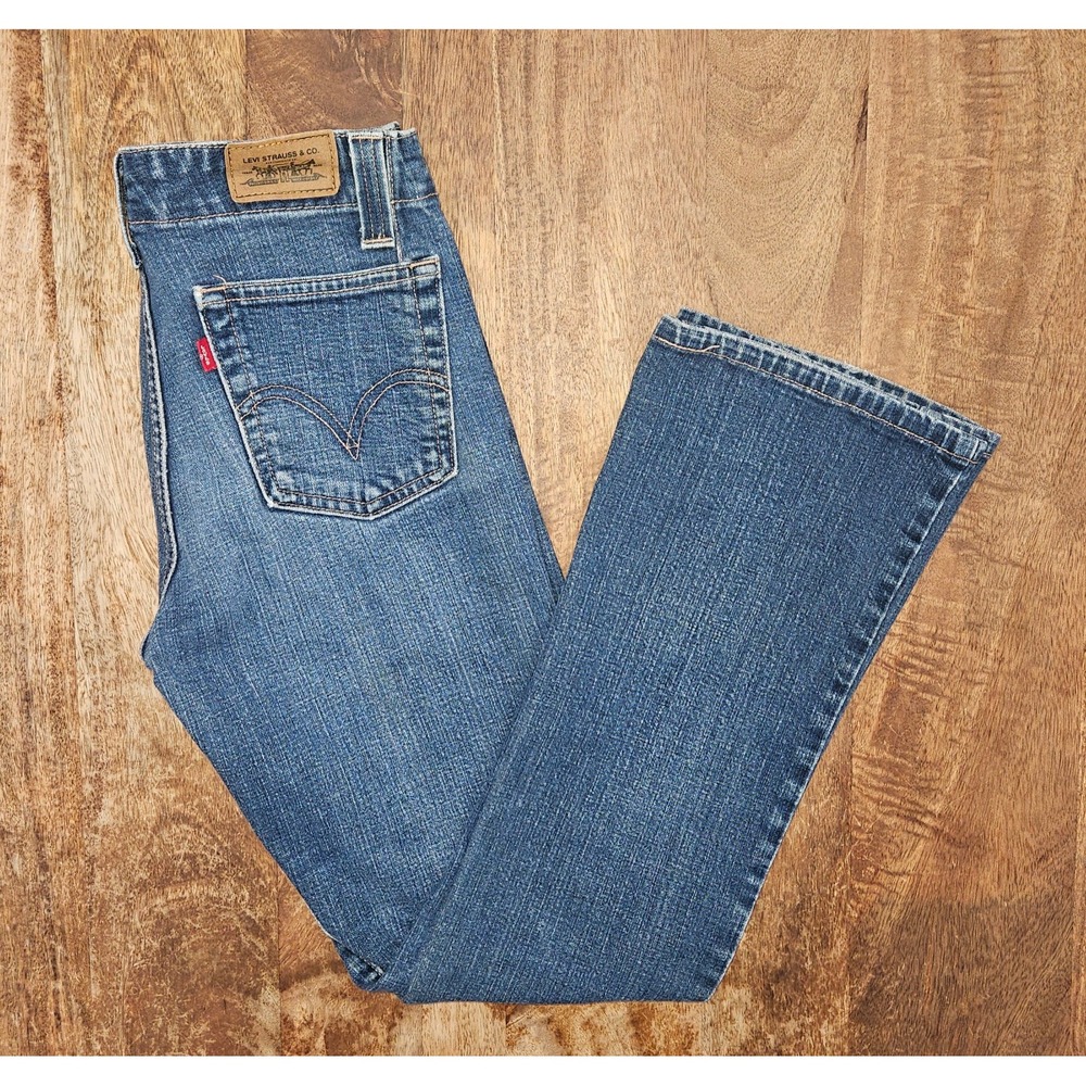 Levi's 525 Bootcut Jeans Womens 8M Blue Denim Flare Stretch